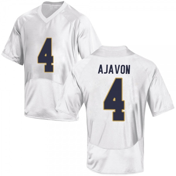 Litchfield Ajavon Notre Dame Fighting Irish NCAA Youth #4 White Replica College Stitched Football Jersey DBK1155NQ